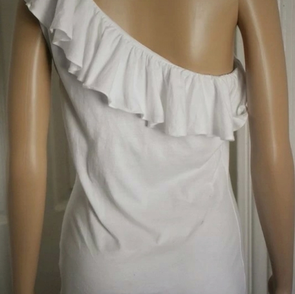 NEW! Lauren by RL {White One-Shoulder Ruffle Top} - M - Picture 4 of 6